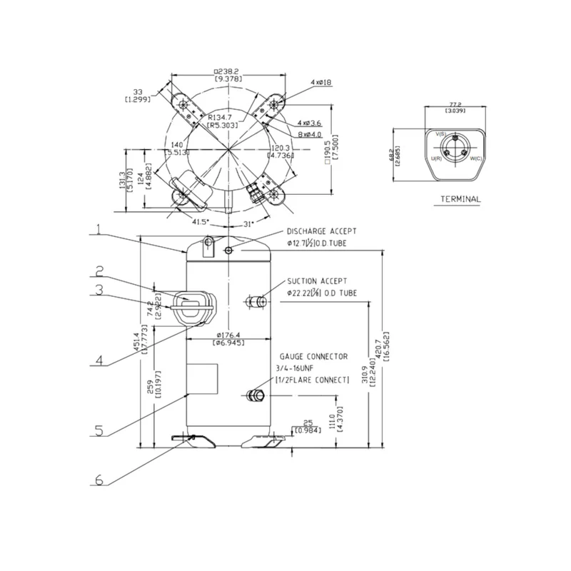 Kompressor C-SBN453H8G Sanyo Panasonic