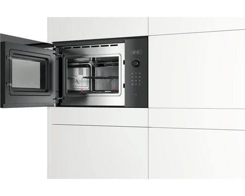 B-Ware Bosch Mikrowelle Ofen Einbau Küche Schwarz Edelstahl BEL554MB0 25 Liter Grill
