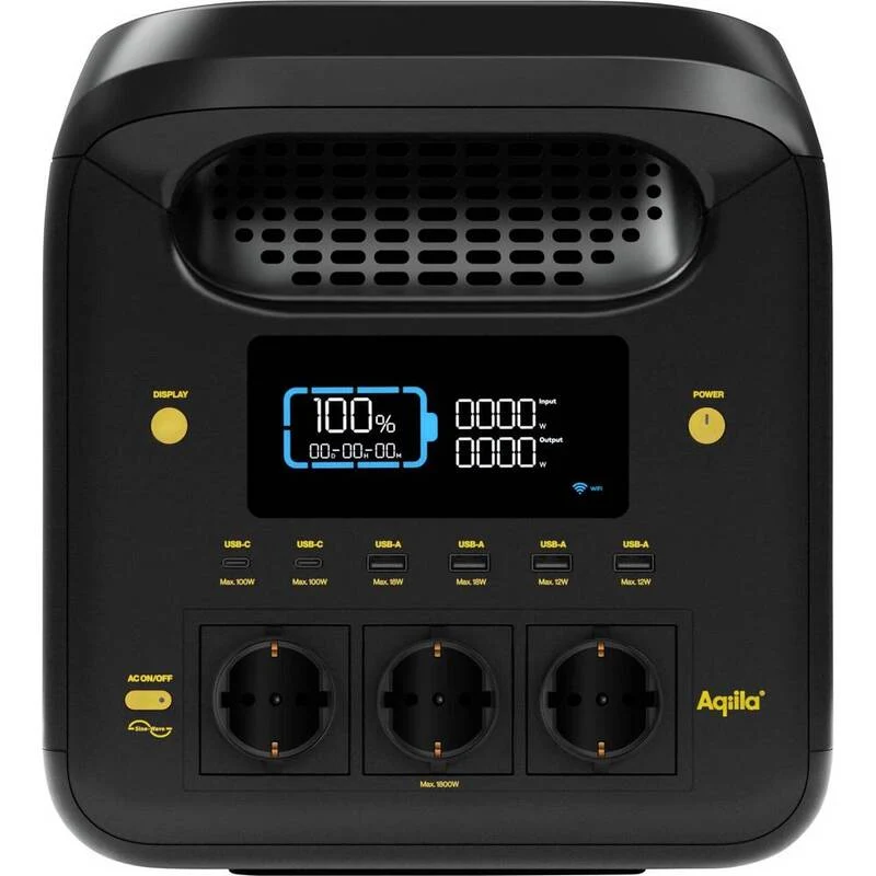 B-Ware Aqiila Powerstation Akku Generator Powerbank LiFePO4 24 Ah LED Taschenlampe