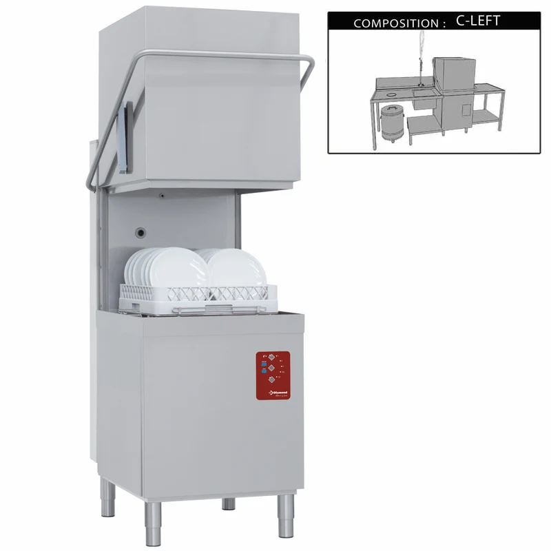 Profi Durchschubspülmaschine – Komplettsystem für die Gastronomie, D26/6B/C-S