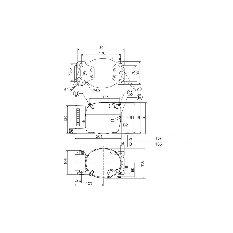 Kompressor BD50F Danfoss Secop