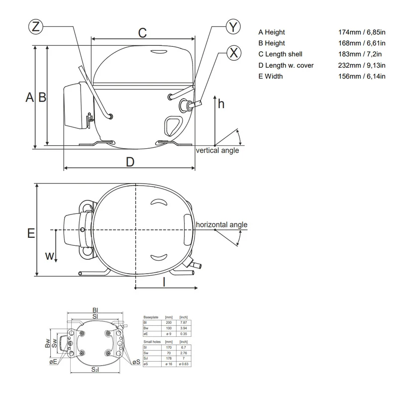 Kompressor KLF6.6CND Danfoss Secop