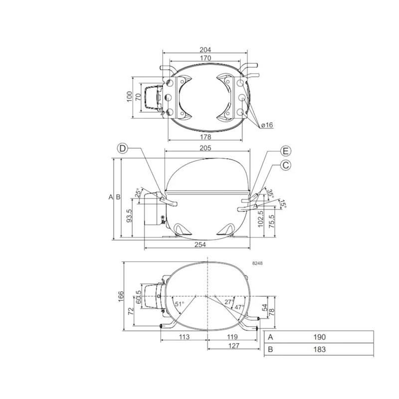 Kompressor NLE11KK.4 Danfoss Secop