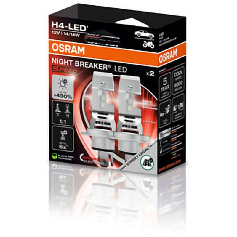 B-Ware OSRAM Leuchtmittel Lampe H4 LED NIGHT BREAKER SPEED Kaltweiß 64193DWNBSP-2HB