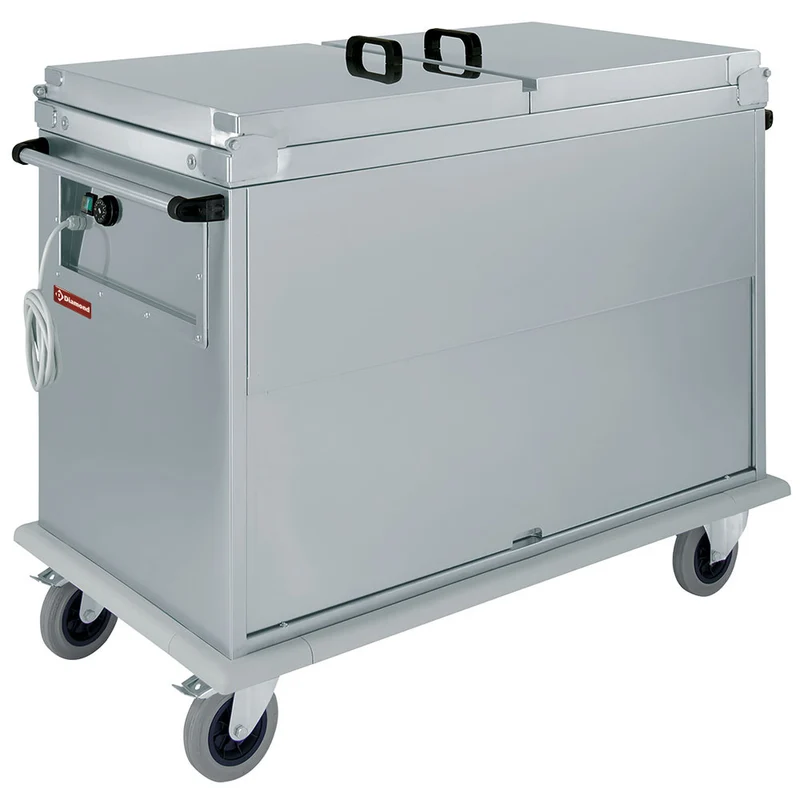 Mobiler Bain-Marie Wagen 2x GN 1/1 , Trockenbeheizt mit neutralem Unterschrank, CTBM/2C-T