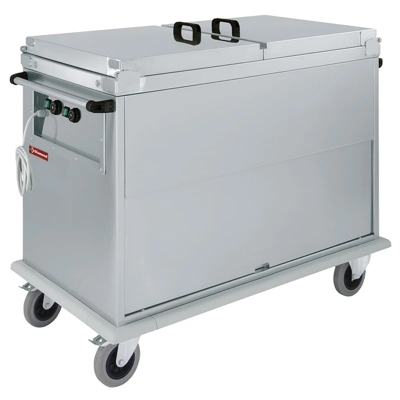 Speisenausgabewagen (Bain-Marie) 2x GN 1/1 , 2 Heizzonen , mit Unterschrank, CTBM/2C-TD