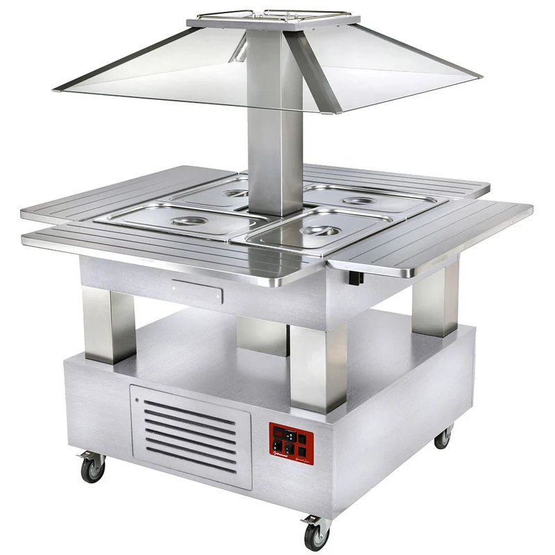 Salatbar Kühlinsel 4x GN 1/1 mit automatischem Hebedach, CSB/4D-A1-R2_KM