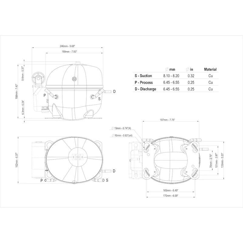 Kompressor NEK2116Z Embraco