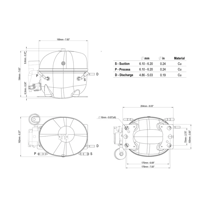Kompressor NBM1118Y Embraco