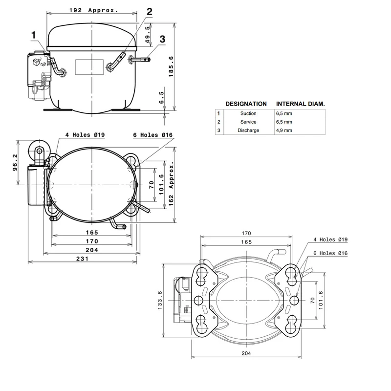 Kompressor GLY80RAa Cubigel Huayi