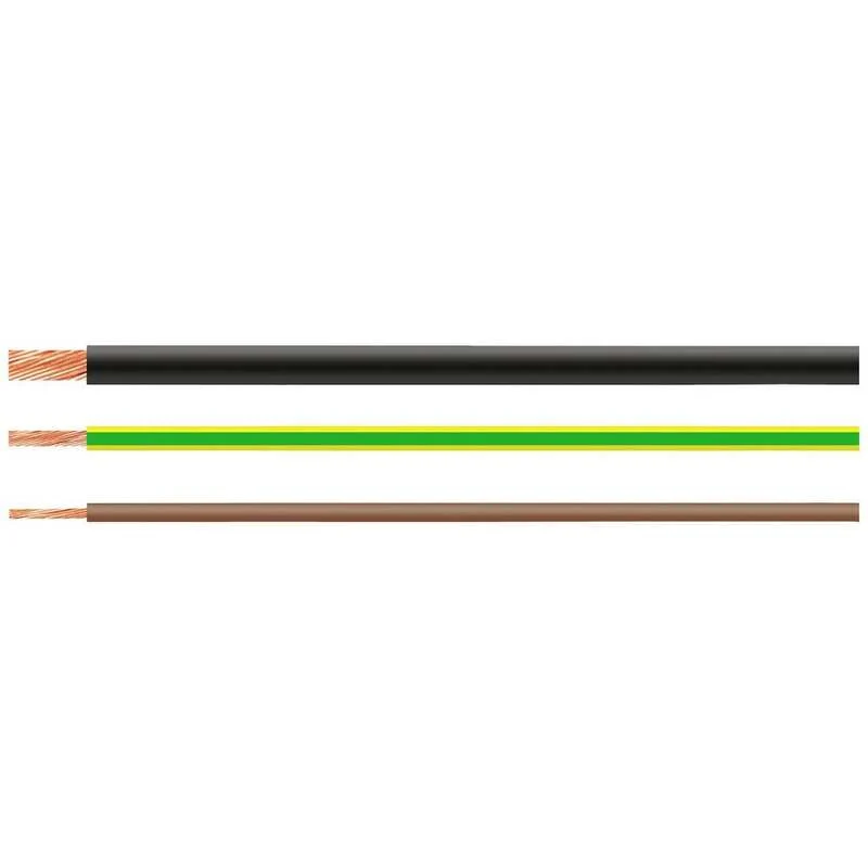 B-Ware HELU Einzelader Leitung Kabel H07V K 1 x 4 mm² Flammwidrig Braun Weiß PVC 100 m