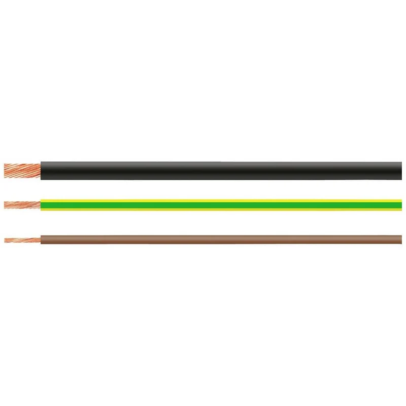 B-Ware HELU Einzelader Leitung Kabel H07V K 1 x 4 mm² Flammwidrig Braun Weiß PVC 100 m