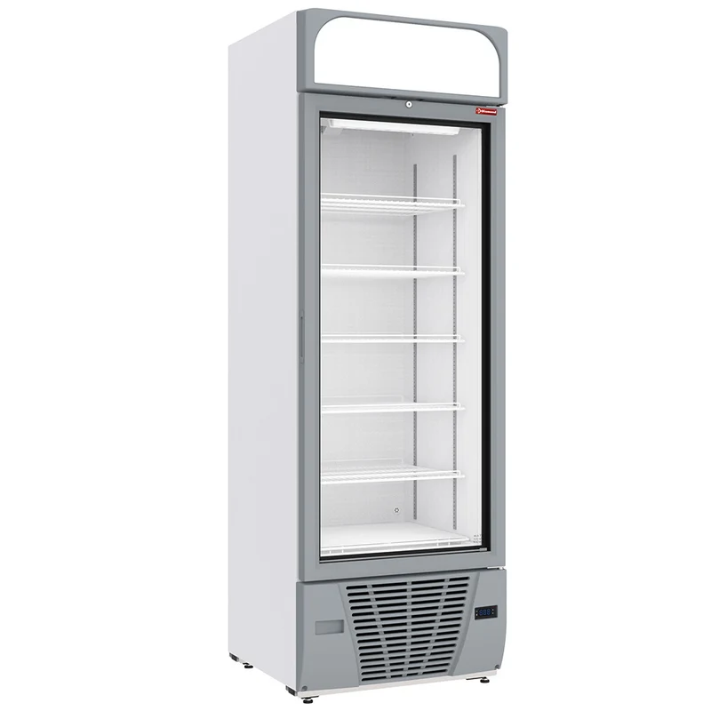 Tiefkühlschrank mit Leuchtkasten , 496 L , Glastür & LED, CLN53-SW