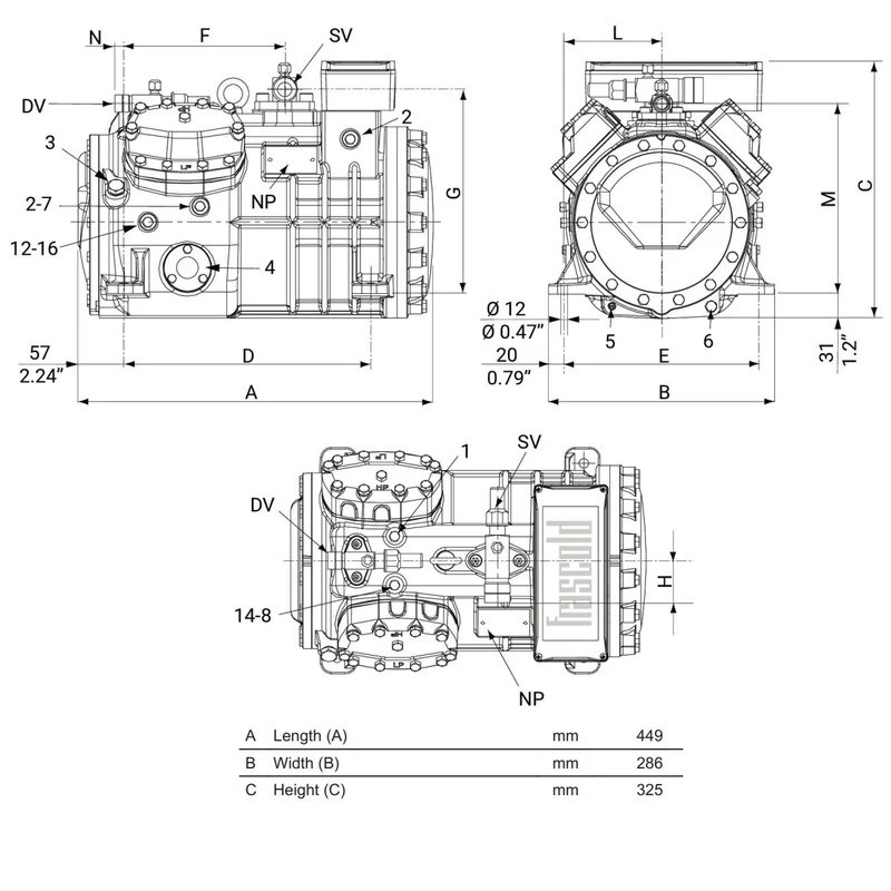Kompressor Q5-21.1Y Frascold