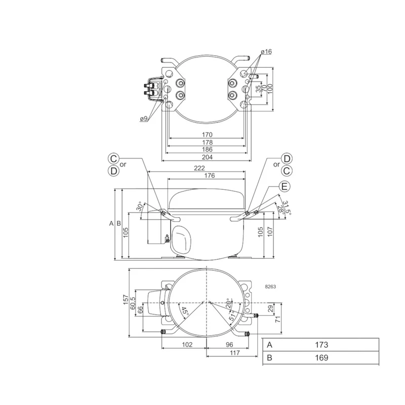 Kompressor TLS5FX Danfoss Secop