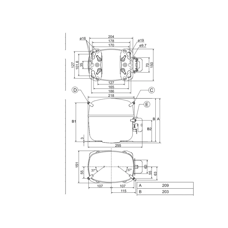 Kompressor SC18CNX.2 Danfoss Secop