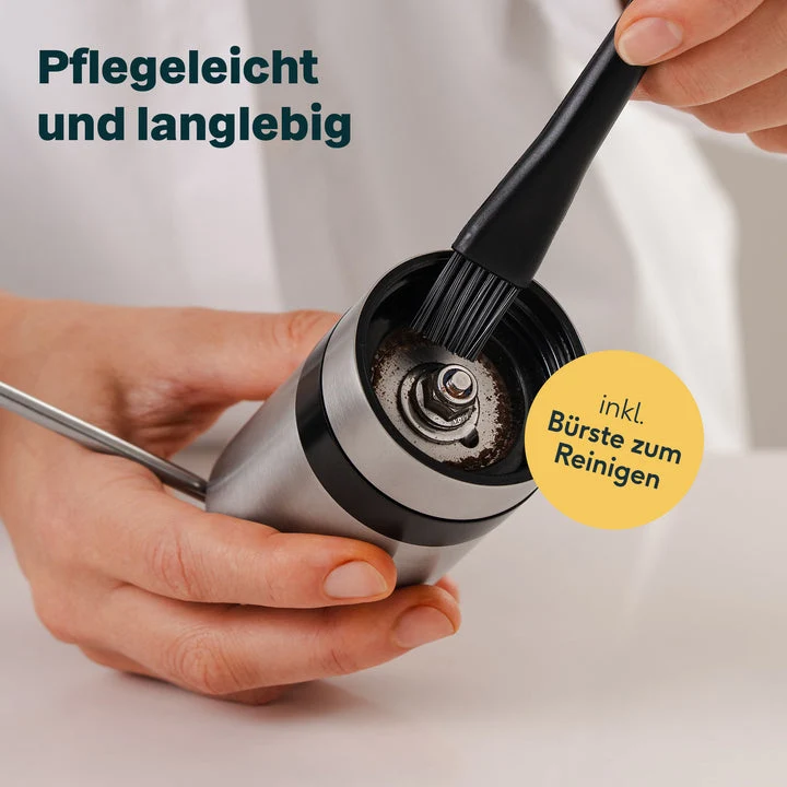 B-Ware SILBERTHAL Kaffeemühle Handmühle Kaffeebereiter Edelstahl Glas Kegelmahlwerk