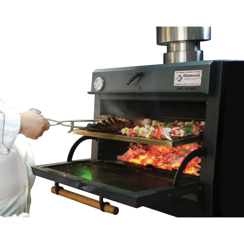 Profi Holzkohle-Grillofen für Gastronomie , Kapazität 75 kg/h , GN 1/1, CBQ-075/RX