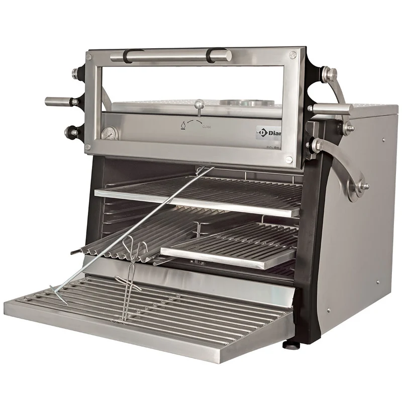 Profi Holzkohle-Grillofen für Gastronomie , Kapazität 75 kg/h , GN 1/1, CBQ-075/RX