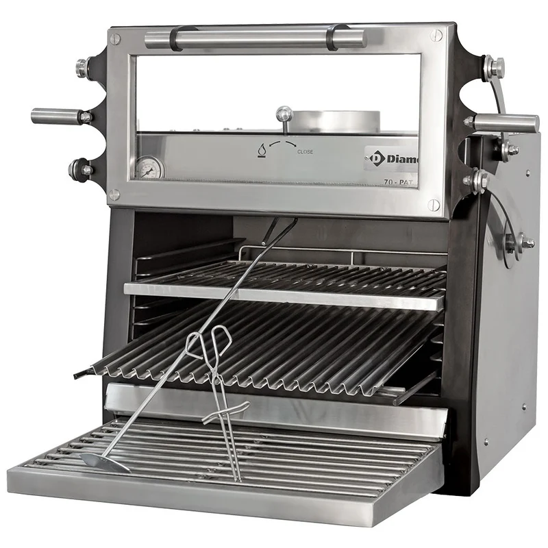 Profi Holzkohle-Grillofen GN 1/1 , 60 kg/h , Edelstahl, CBQ-060/RX