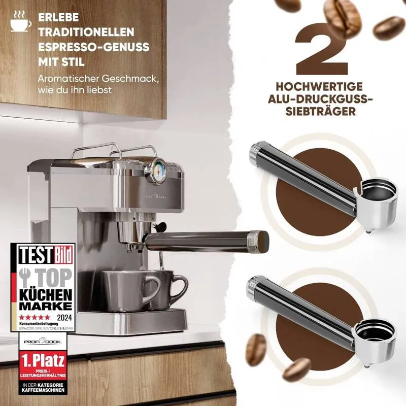 B-Ware Profi Cook Pc Es Ka 1267 Inox Espressomaschine Kaffeeautomat Edelstahl Kaffee