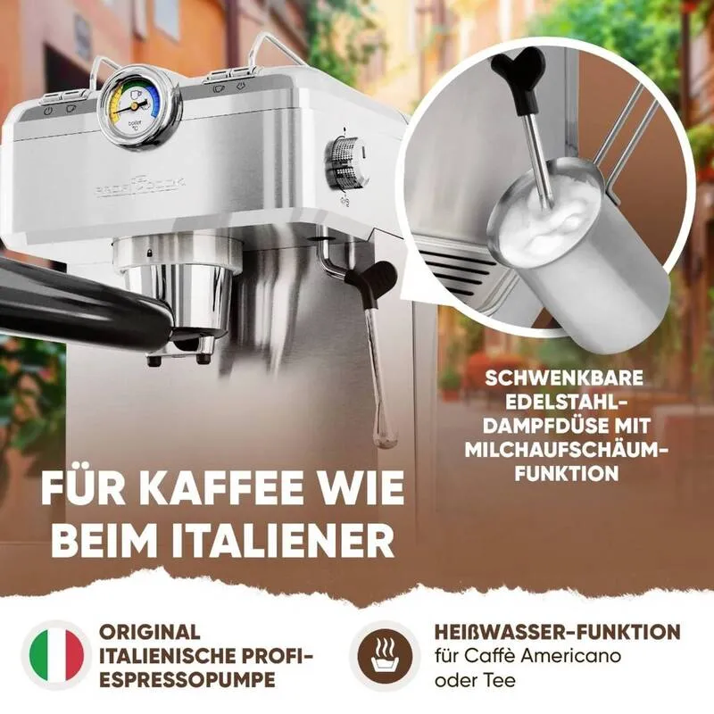 B-Ware Profi Cook Pc Es Ka 1267 Inox Espressomaschine Kaffeeautomat Edelstahl Kaffee