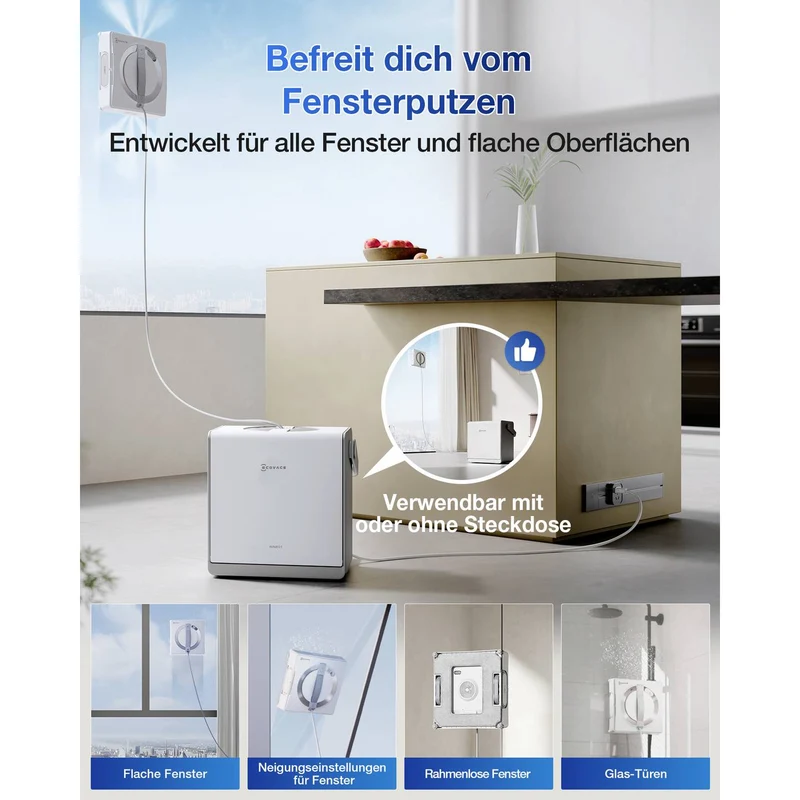 B-Ware Ecovacs Fensterreinigungsroboter Fensterputzroboter W2 Pro Omni Weiß Glas542