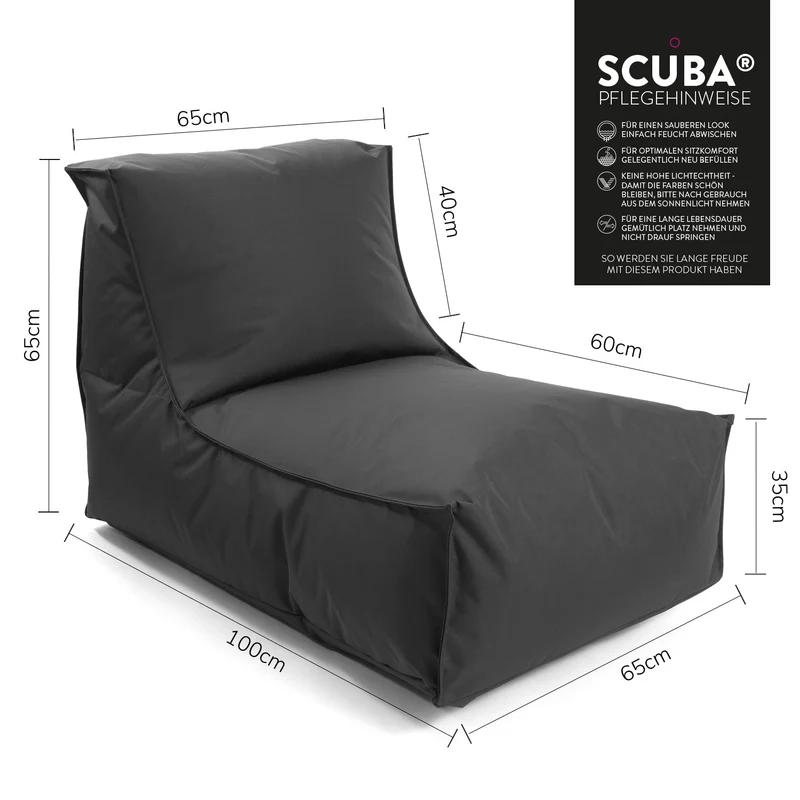 B-Ware Mokebo Sitzsack Beanbag Liege Relaxliege Der Sundowner Indoor Outdoor Anthrazit