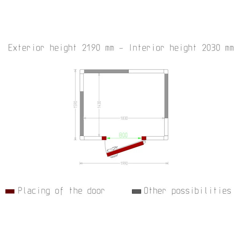 Tiefkühlzelle 5,31 m³ , 80 mm Isolierung , Gastronomie & Gewerbe, C59B/BF