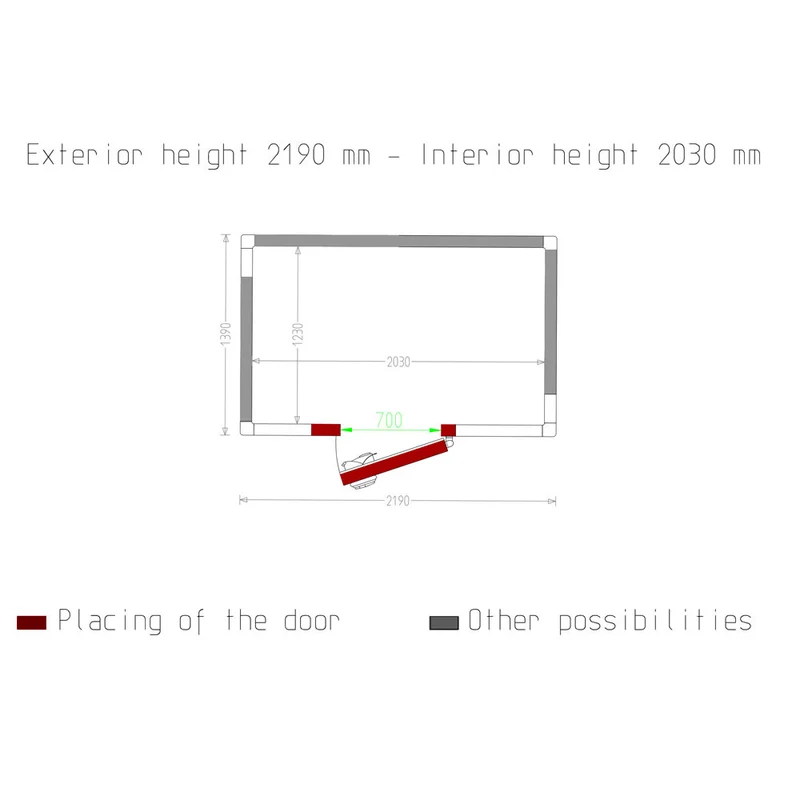 Tiefkühlzelle 5,07 m³ mit 80 mm Isolierung, C55B/BF