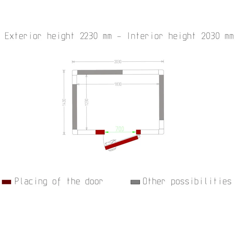 Tiefkühlzelle 4,57 m³ mit 100 mm Isolierung & Druckausgleichsventil, C48B/10BF