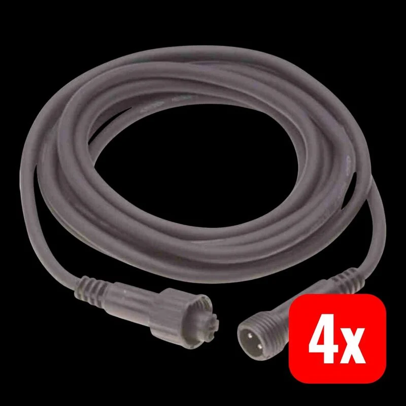 4x B-Ware Rotpfeil 001-105 Anschlusskabel 3m Schwarz IP67 für Außenbeleuchtung