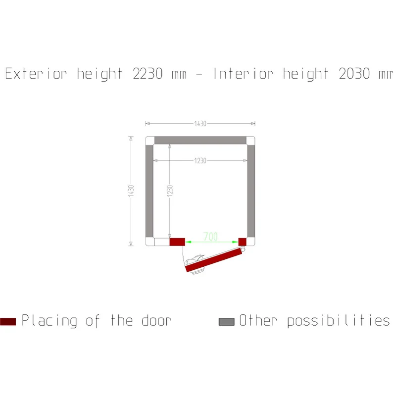 Tiefkühlzelle 3,07 m³ , 100 mm Isolierung , für Minustemperaturen, C35A/10BF