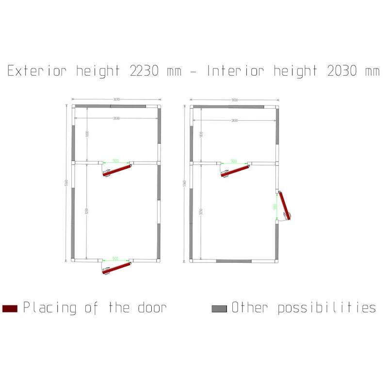 Kombikühlzelle 32 m³ , Kühl- & Tiefkühlbereich , 100 mm Isolierung, C3310/XBF-COMBI
