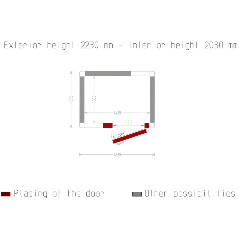 Tiefkühlzelle 3 m³ , 100 mm Isolierung , Türanschlag flexibel, C31B/10BF