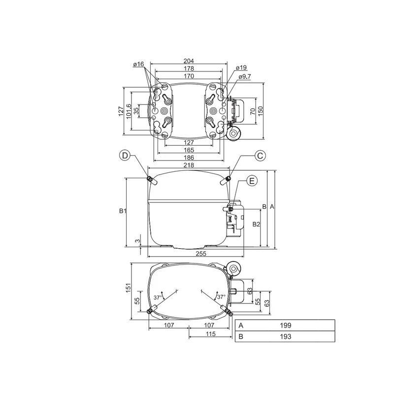 Kompressor SC10G Danfoss Secop
