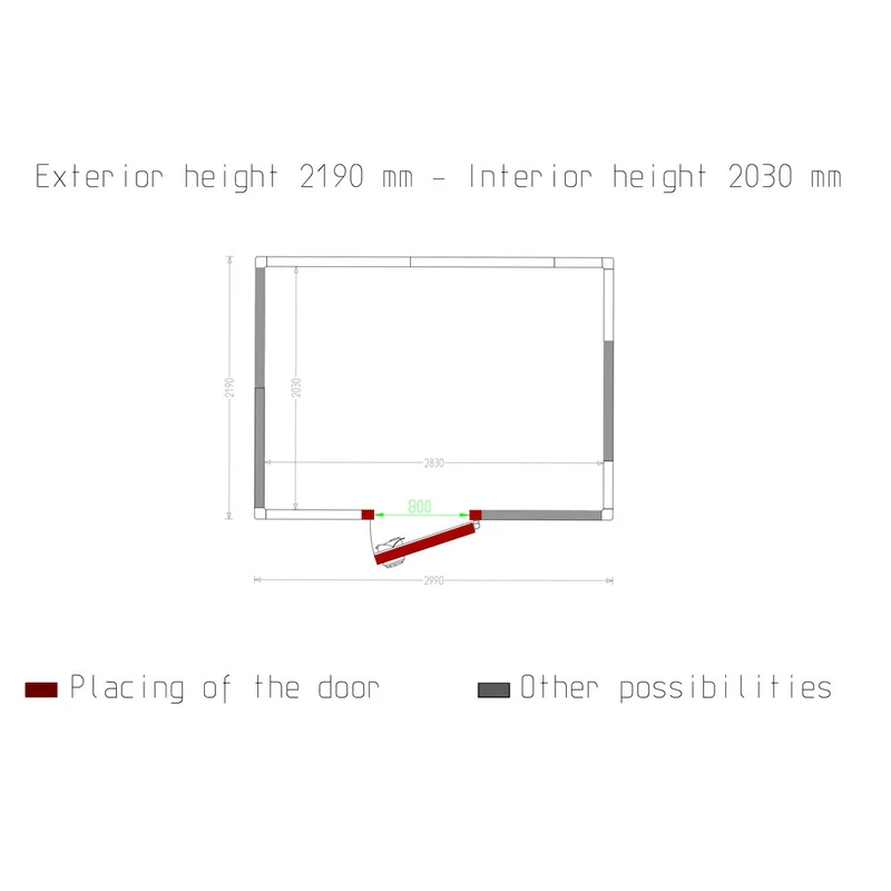 Profi Tiefkühlzelle , 11,7 m³ , 80 mm Isolierung , Flexibler Türanschlag, C116B/BF