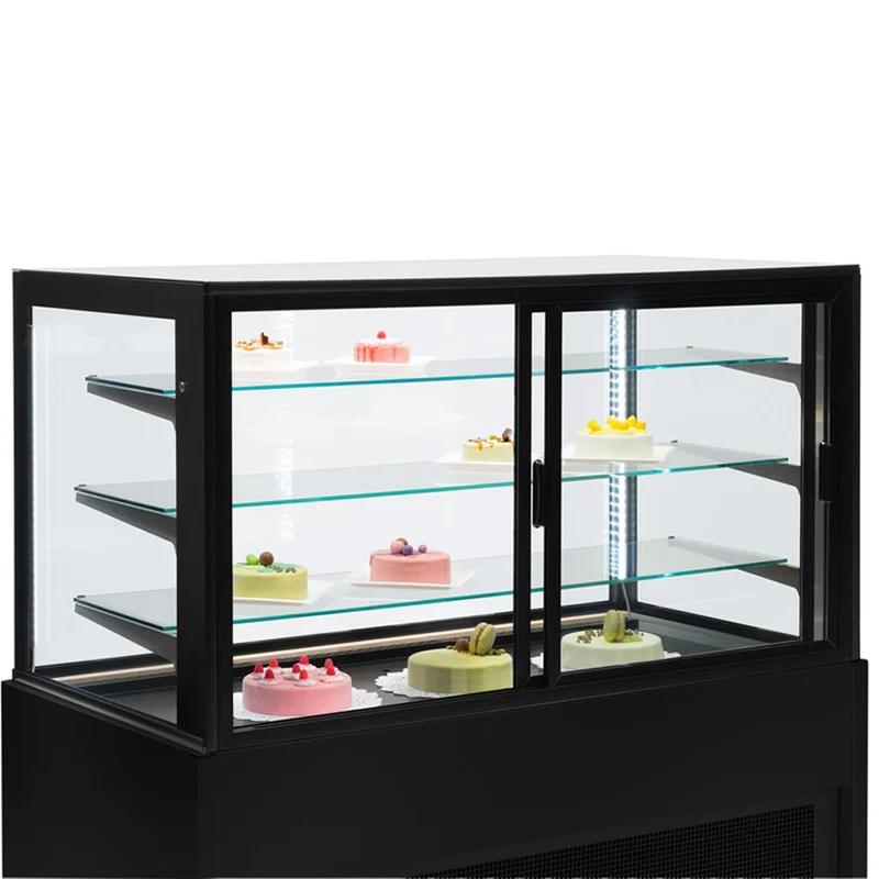 Panorama Kühlvitrine 150 cm , Umluftkühlung , 4 Ebenen , Schwarz, CB15V-B9/P2
