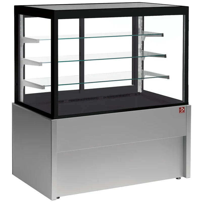 Kühlvitrine mit Umluftkühlung , 120 cm breit , 4 Ebenen, Grau, CB12V-G5/P2