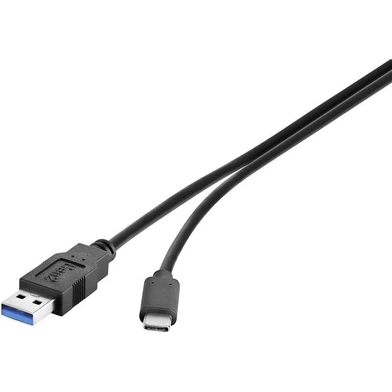 6x B-Ware Renkforce USB-Kabel USB 3.2 Gen1 USB-A auf USB-C Stecker 0,30m schwarz 10GBit/s