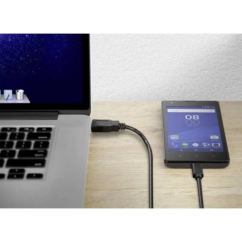 6x B-Ware Renkforce USB-Kabel USB 3.2 Gen1 USB-A auf USB-C Stecker 0,30m schwarz 10GBit/s