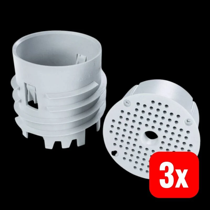 3x B-Ware Kopos Montageplatte Ø73mm x 80mm hellgrau flammwidrig 850°C robust 1 Set