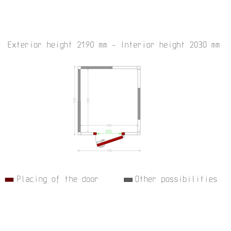 Professionelle Tiefkühlzelle 7,54 m³ , 80 mm Isolierung, C80A/BF